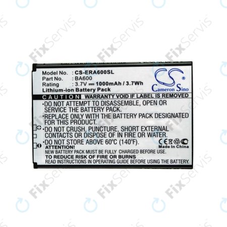 Batéria pre Sony Ericsson Kumquat, ST25, ST25i, Xperia U, 1000mAh, Li-Ion, 3.7V, BA600, HQ