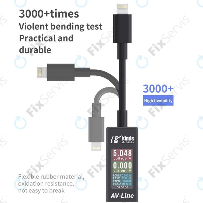 AV-Line - Smart Detekčný Nabíjací Kábel (Lightning - USB-A)