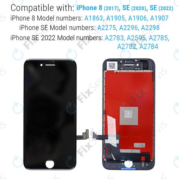 Apple iPhone 8, SE (2020), SE (2022) - LCD Displej + Dotykové Sklo + Rám (White) TFT