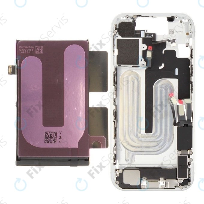 Stredný Rám s Batériou pre iPhone 17 | White | ZD076-00749 | Genuine Apple