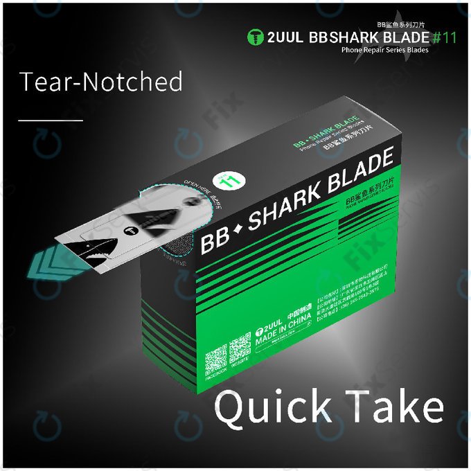 Skalpelové čepele Shark No.11, BB, 2UUL DA18, 100ks/box