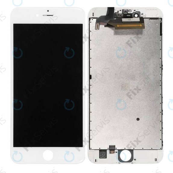 Displej pre iPhone 6S Plus, White, Dotykové sklo s rámom
