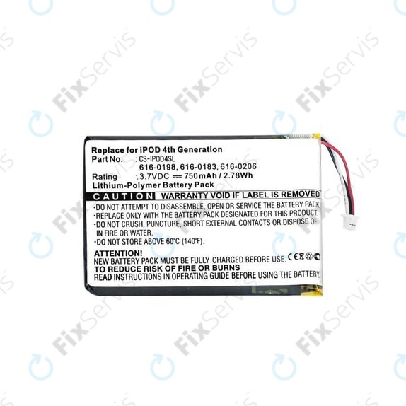Apple iPod (4th Gen) - Batéria 616-0183 750mAh HQ