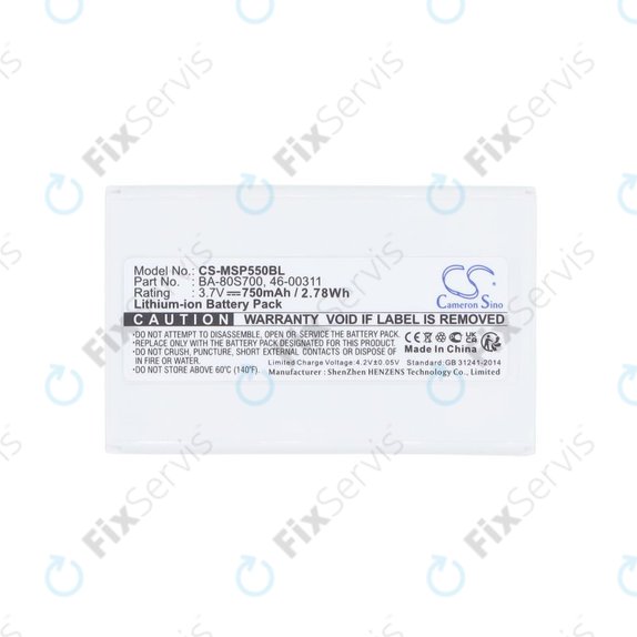 Batéria pre Cipherlab 8300-L, Metrologic MK5502, 750mAh, Li-Ion, 3.7V, BA-80S700, HQ