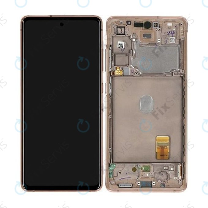 Samsung Galaxy S20 FE 5G G781B - LCD Displej + Dotykové Sklo + Rám (Cloud Orange) - GH82-24214F, GH82-24215F, GH82-29056F Genuine Service Pack