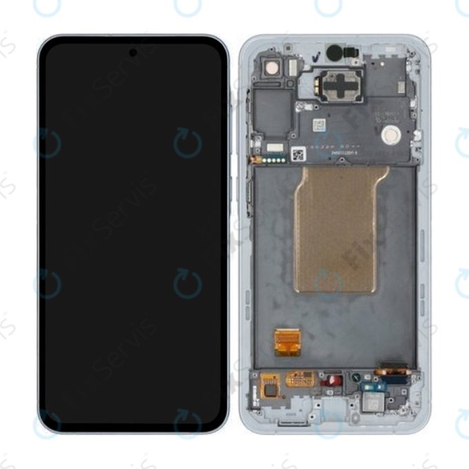 Samsung Galaxy A55 A556B - LCD Displej + Dotykové Sklo + Rám (Awesome Iceblue) - GH82-34305B Genuine Service Pack