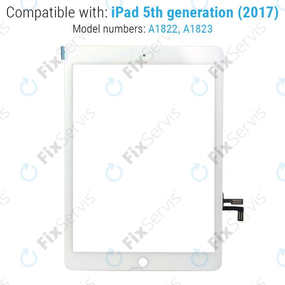Dotykové sklo s tlačidlom domov pre iPad (5th Gen 2017), Silver