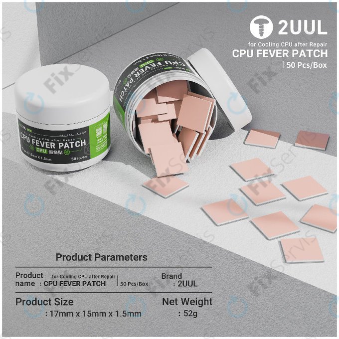 Teplovodivá podložka pre CPU, 2UUL SC09, 17x15x1.5mm