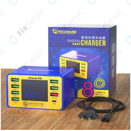 Mechanic iCharge 8M - USB Servisná Nabíjacia Stanica s USB-C a USB 3.0