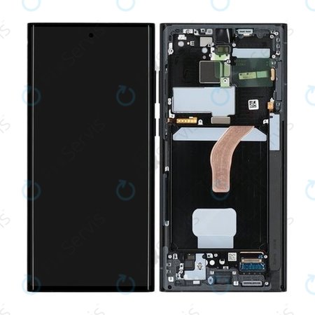 Samsung Galaxy S22 Ultra S908B - LCD Displej + Dotykové Sklo + Rám (Graphite) - GH82-27488E, GH82-27489E Genuine Service Pack