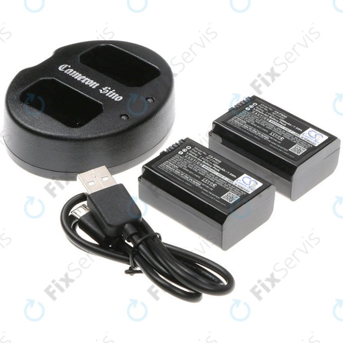 Batéria 2ks s nabíjačkou pre Sony NEX-5, Alpha 7, NEX-7, 1030mAh, Li-Ion, 7.4V, NP-FW50, HQ