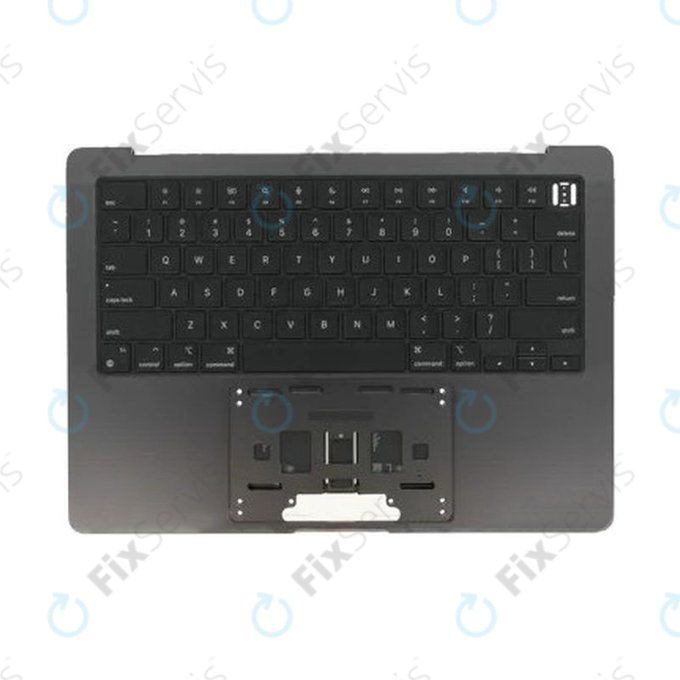 Horný rám klávesnice pre MacBook Pro 14", A3185 (2024), s klávesnicou US a batériou, Space Black, 661-50210, Genuine Apple
