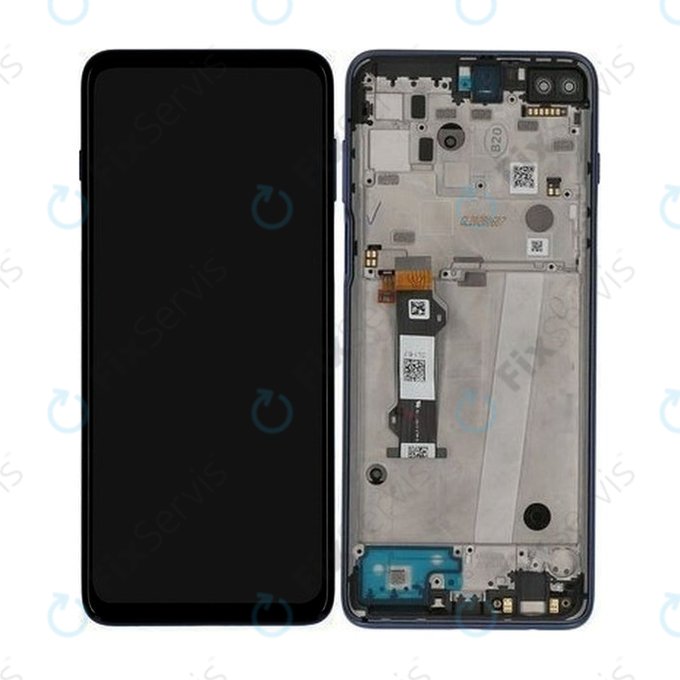 Motorola Moto G 5G Plus XT2075 - LCD Displej + Dotykové Sklo + Rám (Surfing Blue) - 5D68C16996 Genuine Service Pack