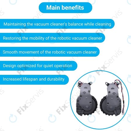 Xiaomi Roborock S5 Max, S6 Pure, S7 - Ľavé a Pravé Koleso s Motorčekom (Šedé)