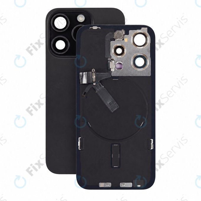 Sklo zadného housingu pre iPhone 15 Pro, Black Titanium, Pulled A