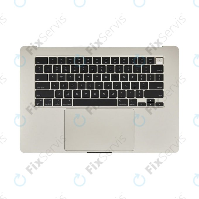 Horný rám klávesnice pre MacBook Air 15", A3114 (2024), s klávesnicou US a batériou, Starlight, 661-40268, Genuine Apple