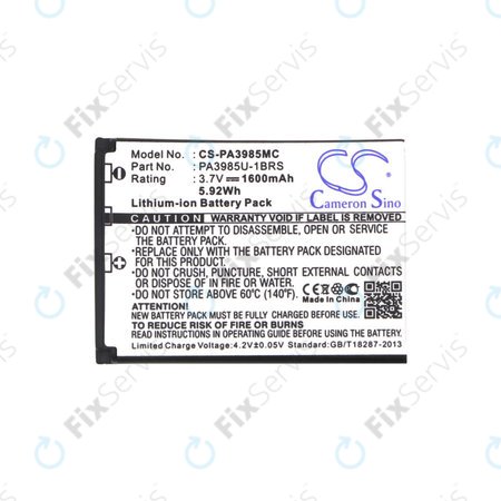 Batéria pre Toshiba Camileo X200, X400, 1600mAh, Li-Ion, 3.7V, PA3985, HQ