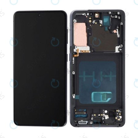 Samsung Galaxy S21 G991B - LCD Displej + Dotykové Sklo + Rám (Phantom Grey) OLED
