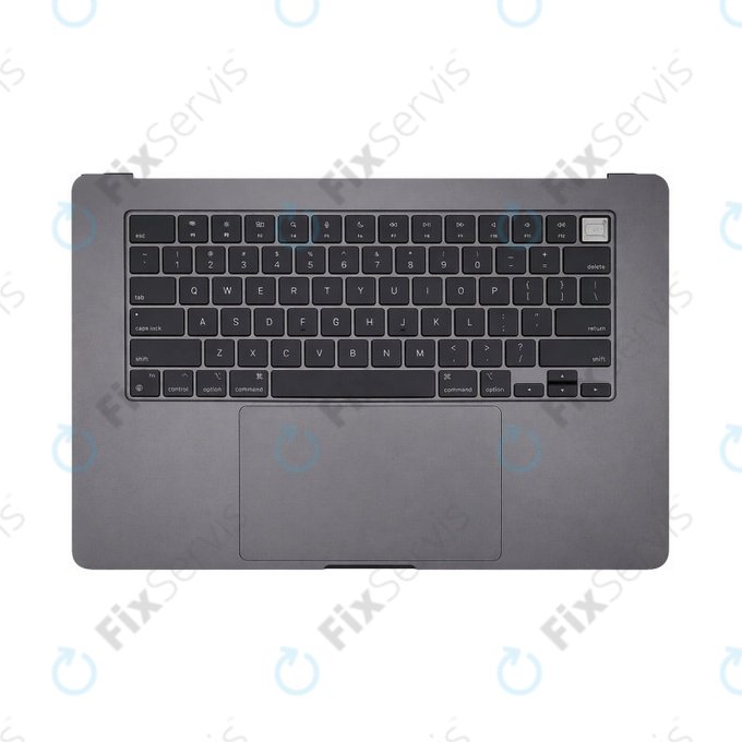 Horný rám klávesnice pre MacBook Air 15", A3114 (2024), s klávesnicou US a batériou, Space Gray, 661-34895, Genuine Apple