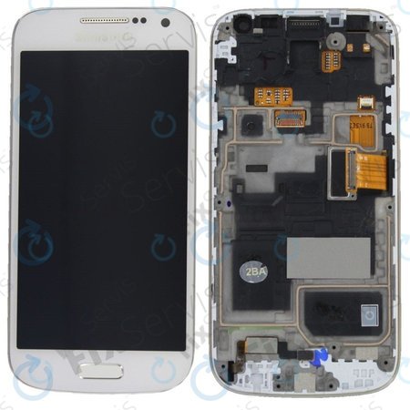 Samsung Galaxy S4 Mini Value I915i - LCD Displej + Dotykové Sklo + Rám (White Frost) - GH97-16992B Genuine Service Pack