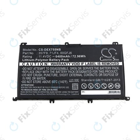 Batéria pre Dell Inspirion 15, 6400mAh, Li-Pol, 11.4V, 357F9, HQ