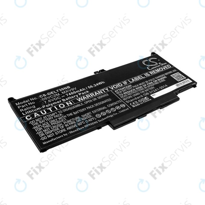 Batéria pre Dell Latitude 13 7300, 14 7400, 7400mAh, Li-Pol, 7.6V, 05VC2M, HQ