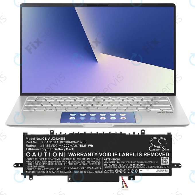 Batéria pre Asus ZenBook 14, Flip 14, 4200mAh, Li-Pol, 11.55V, C31N1841, HQ