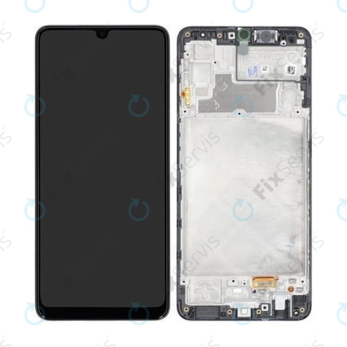 Samsung Galaxy M22 M225F - LCD Displej + Dotykové Sklo + Rám (Black) - GH82-26153A, GH82-26866A Genuine Service Pack
