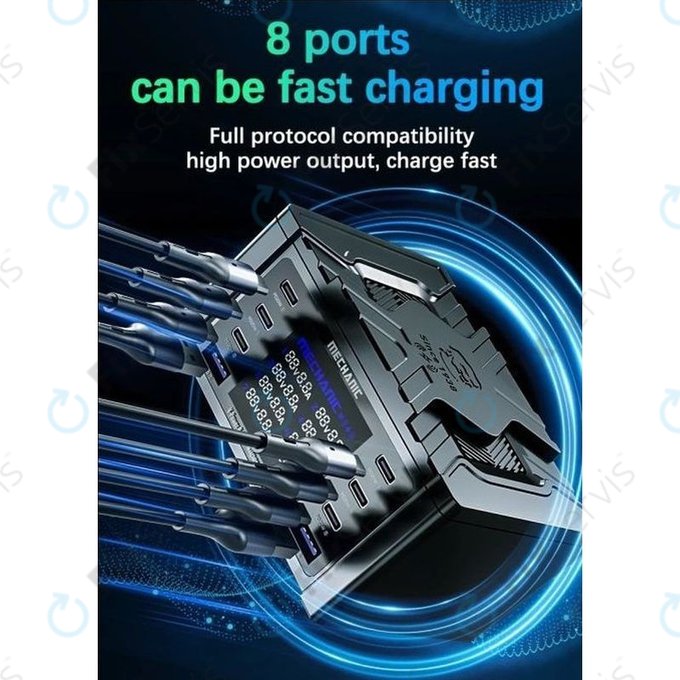 Mechanic V-Power 8 Pro - USB Servisná Nabíjacia Stanica s USB-C, USB 3.0