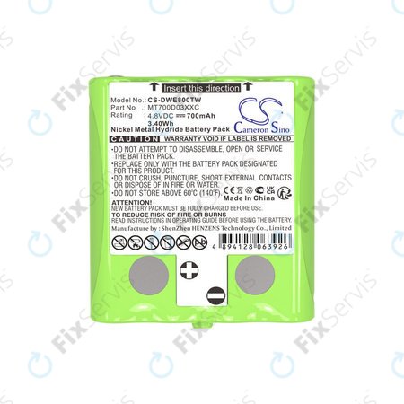 Batéria pre Detewe Outdoor Pmr a Simvalley, 700mAh, Ni-MH, 4.8V, MT700D03XXC, HQ