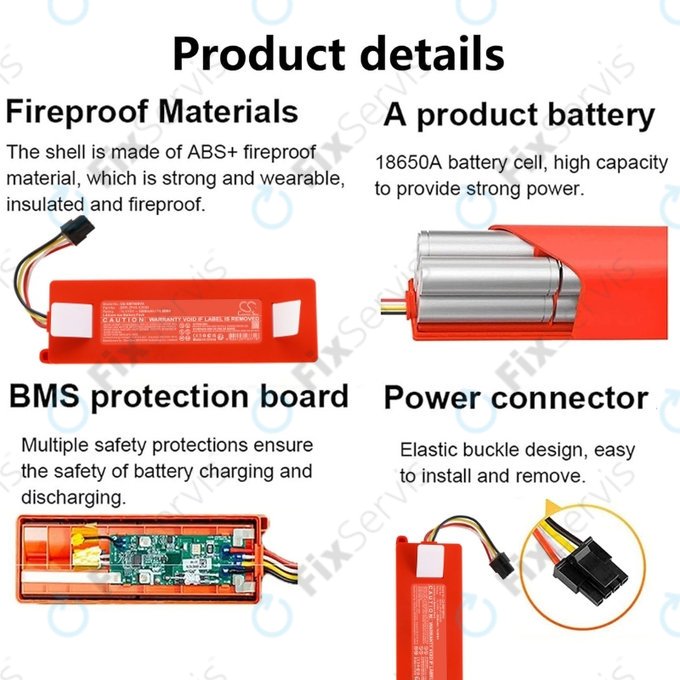 Xiaomi Roborock E-series, Q-series, S-series - Batéria BRR-2P4S-5200 Li-Ion 14.4V 5200mAh HQ