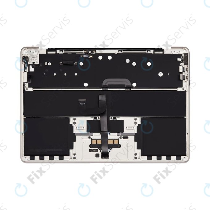 Horný rám klávesnice pre MacBook Air 13", A3113 (2024), s klávesnicou US a batériou, Starlight, 661-40229, Genuine Apple