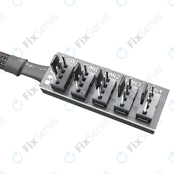 PWM rozbočovač ventilátorov, 4-pin, 5-portový
