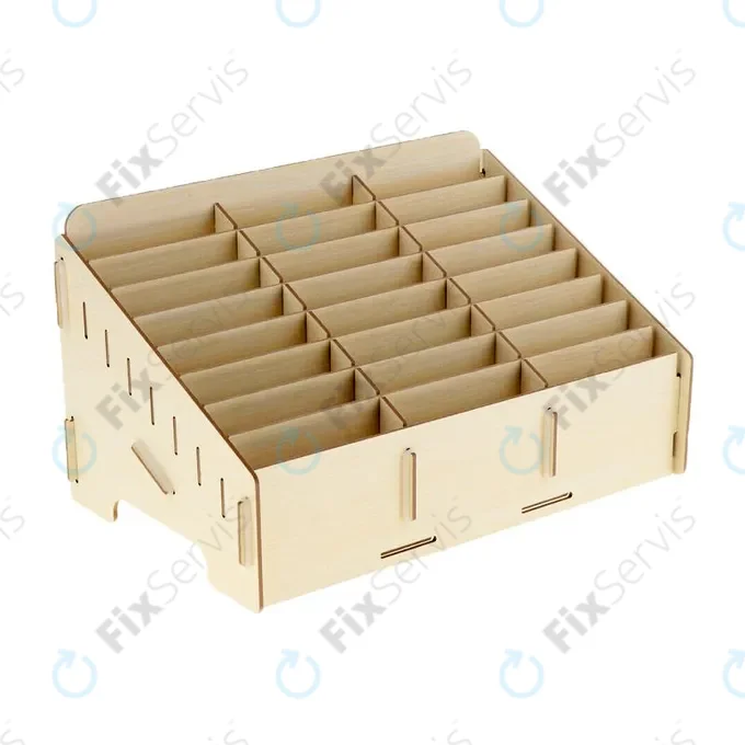 Univerzálny drevený stojan / organizér pre telefóny s 24 priehradkami