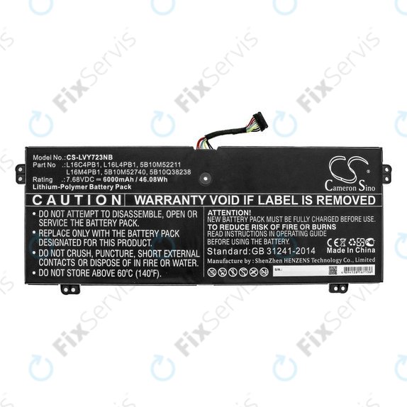 Batéria pre Lenovo Yoga 720-13, 730-13, 6000mAh, Li-Pol, 7.68V, L16L4PB1, HQ