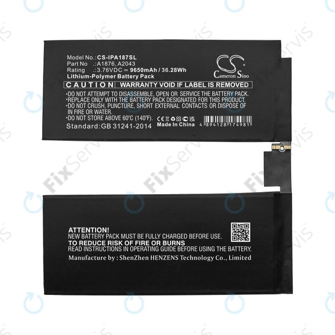 Apple iPad Pro 12.9 (3rd Gen 2018), iPad Pro 12.9 (4th Gen 2020) - Batéria A1876, A2043 9650mAh HQ
