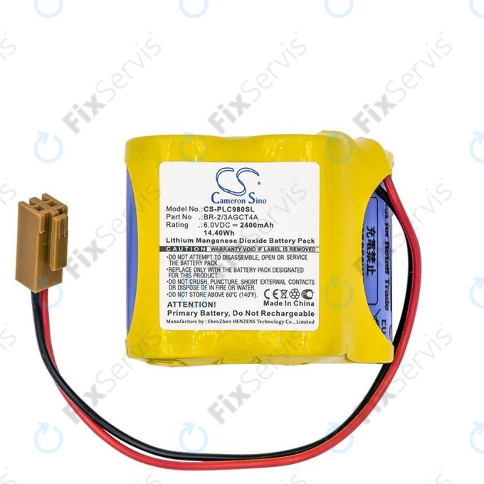 Batéria pre Fanuc 18-T Series Programmable Logic, 2400mAh, Li-MnO2, 6V, BR-2/3AGCT4A, HQ