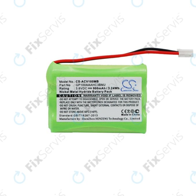 Batéria pre Audioline Baby Care V100, 900mAh, Ni-MH, 3.6V, GP100AAAHC3BMJ, HQ