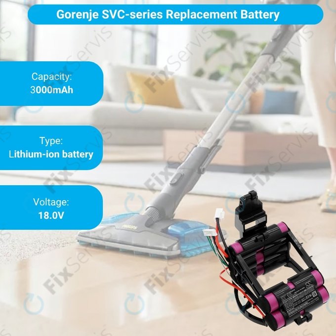 Gorenje SVC-series - Batéria 861789 Li-Ion 18.0V 3000mAh HQ