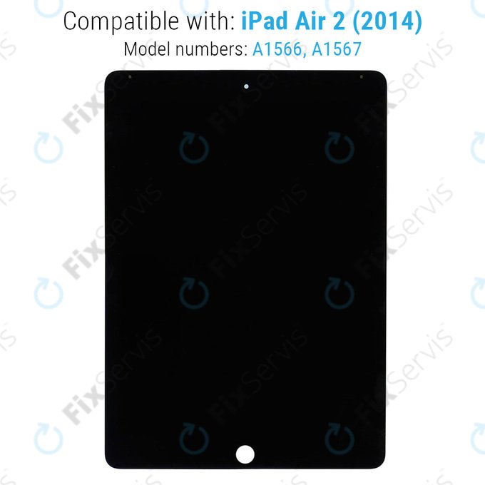 Apple iPad Air 2 - LCD Displej + Dotykové Sklo (Black) Refurbished
