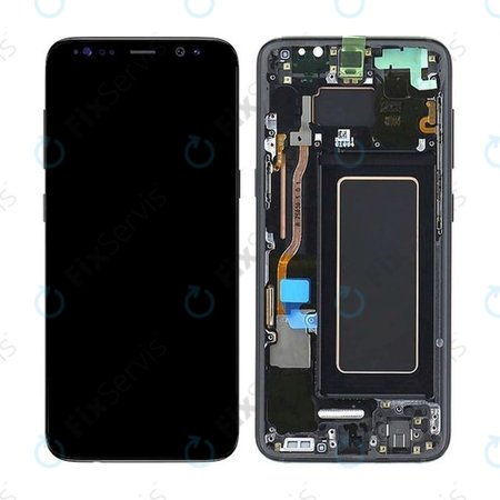 Samsung Galaxy S8 G950F - LCD Displej + Dotykové Sklo + Rám (Midnight Black) - GH97-20457A, GH97-20473A, GH97-20458A, GH97-20629A Genuine Service Pack