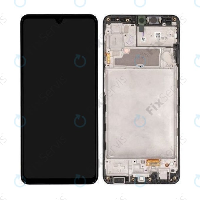 Samsung Galaxy A22 A225F - LCD Displej + Dotykové Sklo + Rám (Black) - GH82-25944A, GH82-26047A Genuine Service Pack