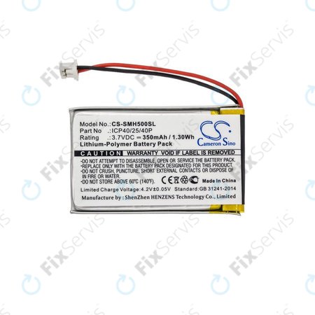 Batéria pre Sena SMH-5, 350mAh, Li-Pol, 3.7V, ICP40/25/40P, HQ