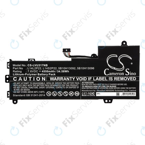 Batéria pre Lenovo E31-80, Ideapad 510s-13, 4550mAh, Li-Pol, 7.6V, 5B10H13092, HQ