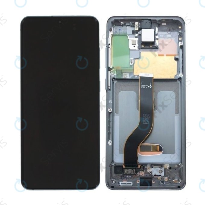 Samsung Galaxy S20 G980F - LCD Displej + Dotykové Sklo + Rám (Cosmic Gray) - GH82-22131A, GH82-22123A, GH82-31433A Genuine Service Pack