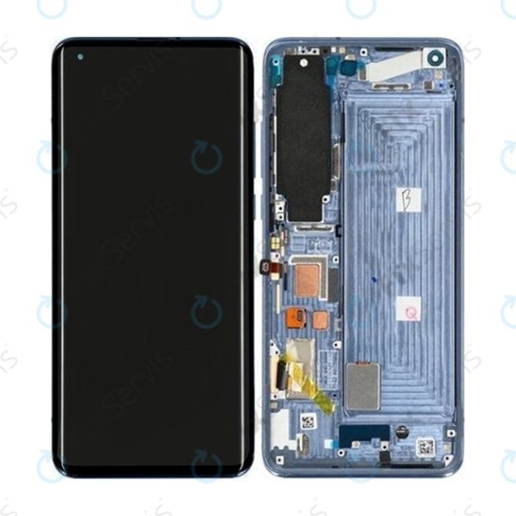 Xiaomi Mi 10 - LCD Displej + Dotykové Sklo + Rám (Twilight Grey) OLED