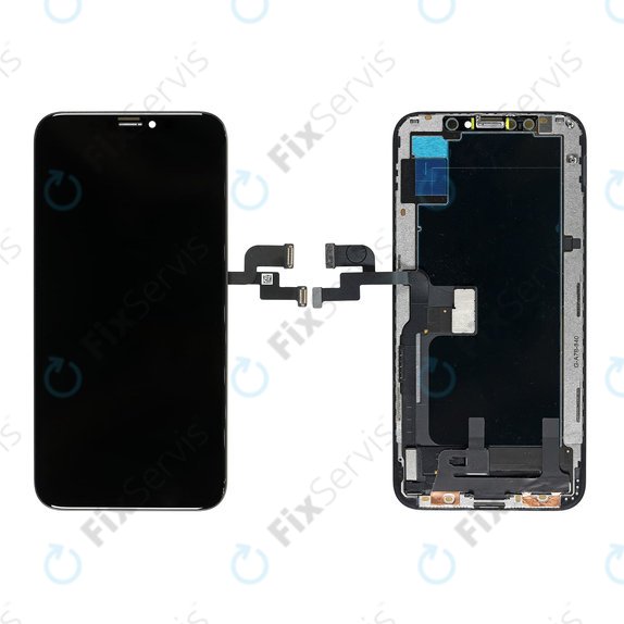 Displej In-Cell pre iPhone XS, Dotykové sklo s rámom, FixPremium