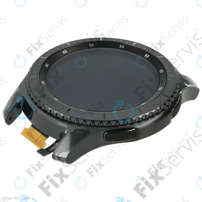 Samsung Gear S3 Frontier R760, R765 - LCD Displej + Dotykové Sklo + Rám (Space Gray) - GH97-19658A Genuine Service Pack