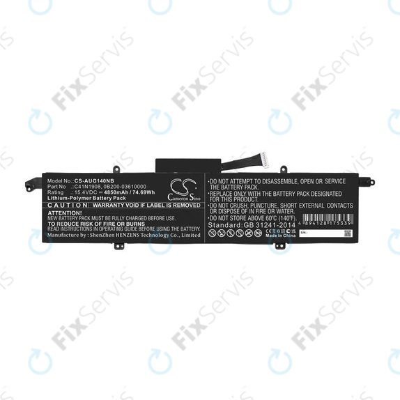 Batéria pre Asus ROG Zephyrus G14 Ga401, 4850mAh, Li-Pol, 15.4V, C41N1908, HQ