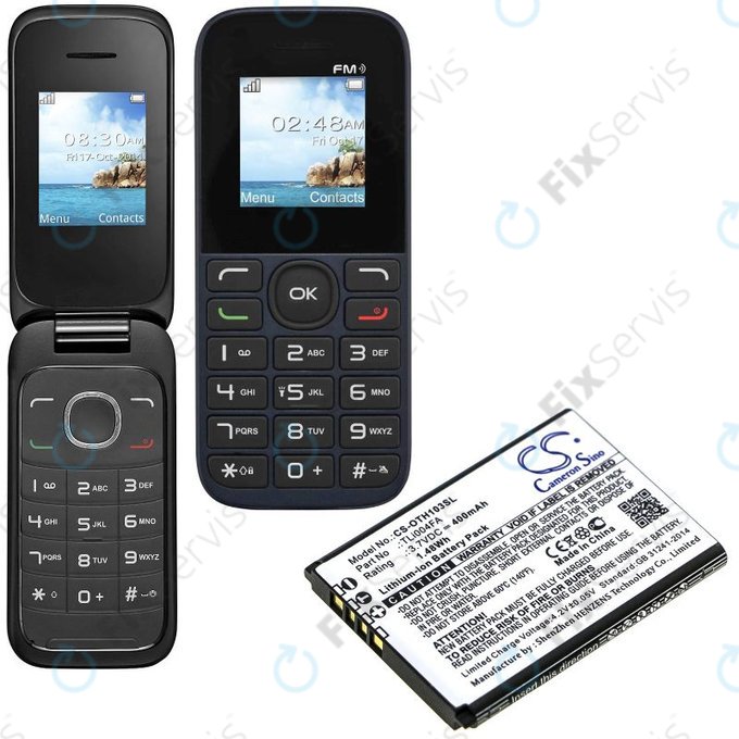 Batéria pre Alcatel OneTouch 1013, 1035D, 1046D, 400mAh, Li-Ion, 3.7V, TLi004FA, HQ